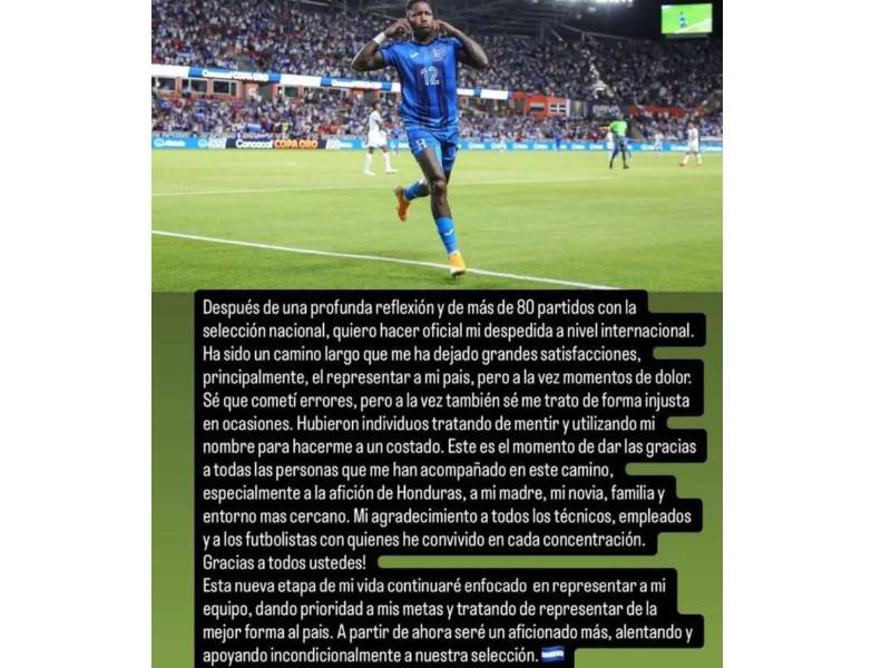 Mensaje de Romell Quioto en su cuenta oficial de Instagram.