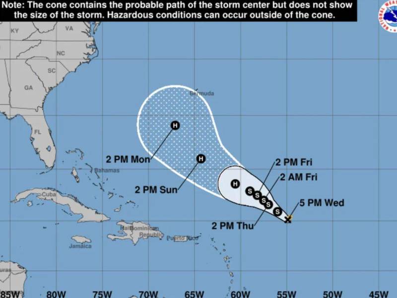 La tormenta tropical Humberto se forma al este de Puerto Rico