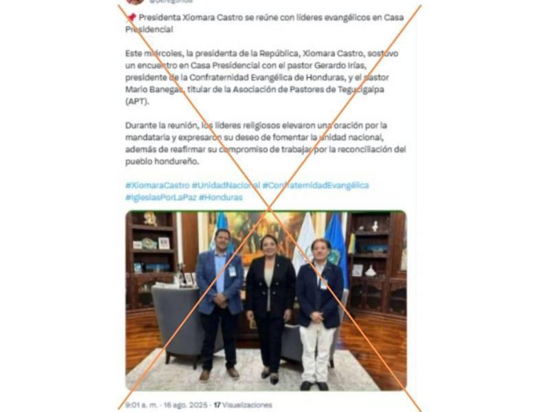 Captura de pantalla a una publicación de X hecha el 16 de agosto de 2025.