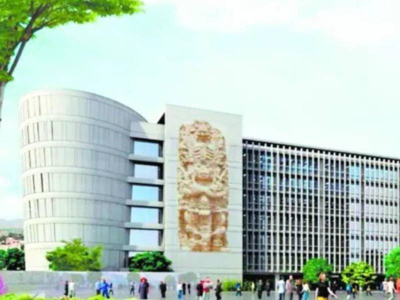 Un fachada inspirada en la cultura maya iba a sobresalir en la nueva Casa de Gobierno, según el plan original. (Foto: EL HERALDO)