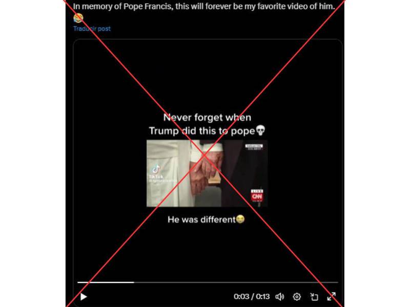 Captura de pantalla a una publicación de X hecha el 21 de abril de 2025
