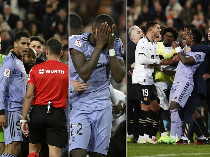 Te presentamos las mejores imágenes del pólemico partido que empataron Valencia y Real Madrid con el árbitro Gil Manzano como protagonista tras pitar el final del partido cuando Jude Bellingham marcaba gol, el cual no valió. Se armó una tremenda bronca.