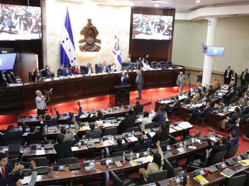 Diputados del Congreso Nacional durante la sesión en la que se aprobó solicitar el peritaje de audios que circulan en redes sociales.
