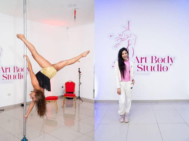 La fusión de arte y deporte se manifiesta en el pole dance, en esta presentación de Art Body Studio, dirigida por Isamaris Paz (segunda fotografía), se rindió homenaje a algunas de las mujeres más influyentes de la música internacional.