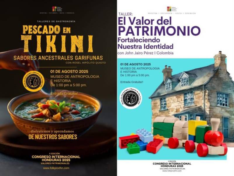 Artes ilustrativos de los eventos que se realizarán el viernes 1 de agosto, en el marco de la II edición del Congreso Internacional Honduras 2025.