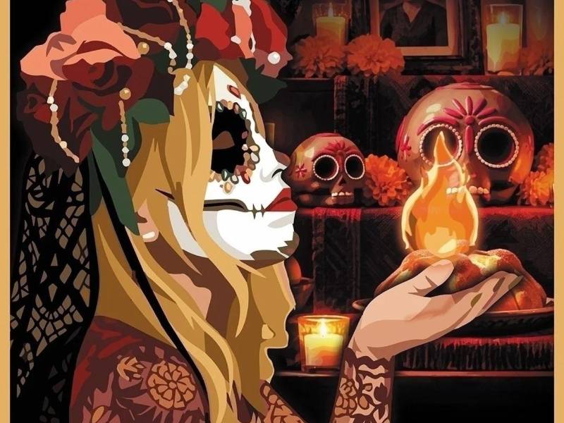 La Catrina es un esqueleto con sombrero elegante que satirizaba a quienes fingían ser de origen europeo y renegaban de sus raíces indígenas. Creada por José Guadalupe Posada, célebre grabador, ilustrador y caricaturista mexicano.