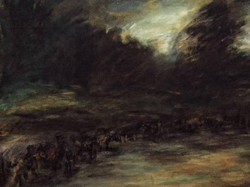 La pintura Migrantes en el Río Suchiate.