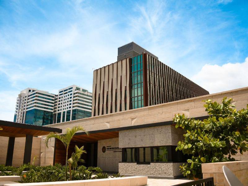 Las nuevas instalaciones de la Embajada de Estados Unidos en Honduras en el Bulevar Los Próceres, en Tegucigalpa.