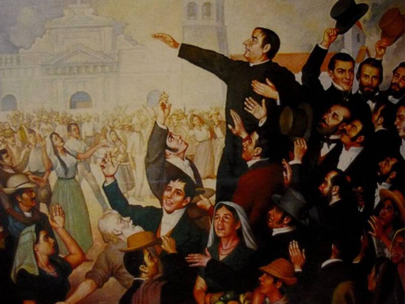 Pintura El 15 de septiembre de 1821 del artista chileno-guatemalteco Luis Vergara Ahumada.