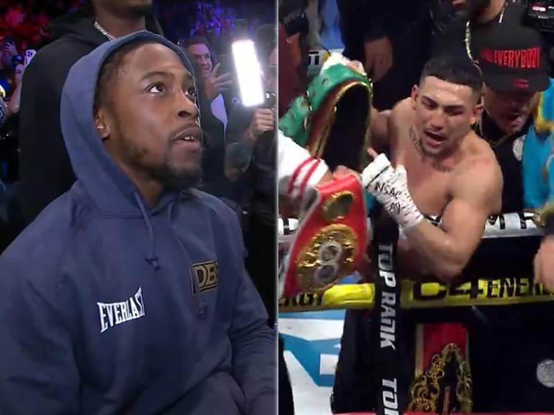 Teófimo López y Keyshawn Davis se encararon después del triunfo del hondureño contra Jamaine Ortiz.