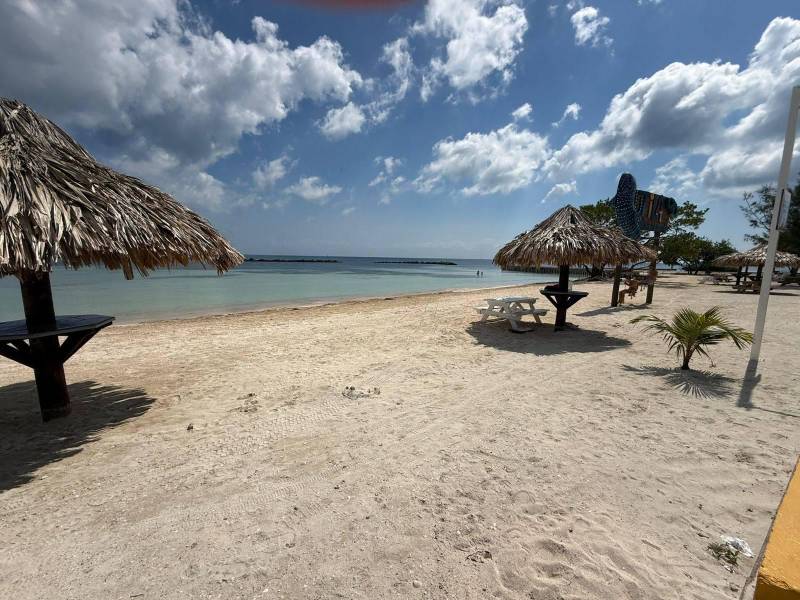Así lucen hoy las playas de Utila tras el arduo trabajo de las cuadrillas municipales: gracias a la limpieza preventiva y profunda, la bahía está libre de sargazo.