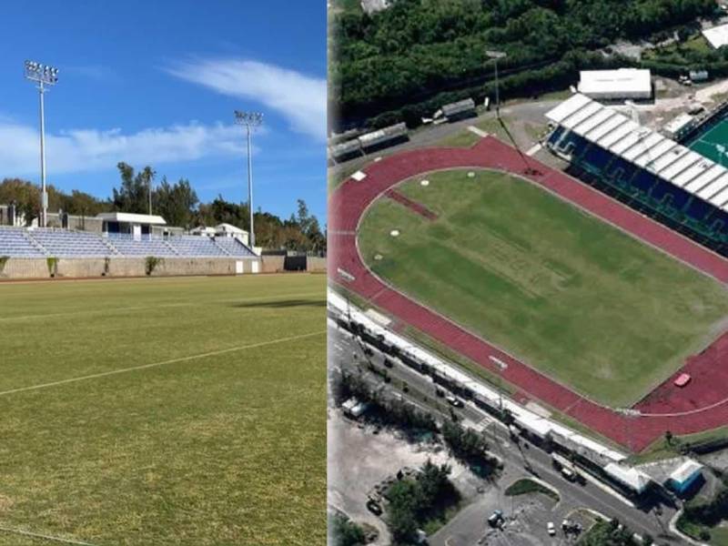 La Selección de Honduras visita Bermudas para jugar el partido de ida del repechaje a la Copa Oro 2025. Así luce la cancha en la que se llevará a cabo el juego.