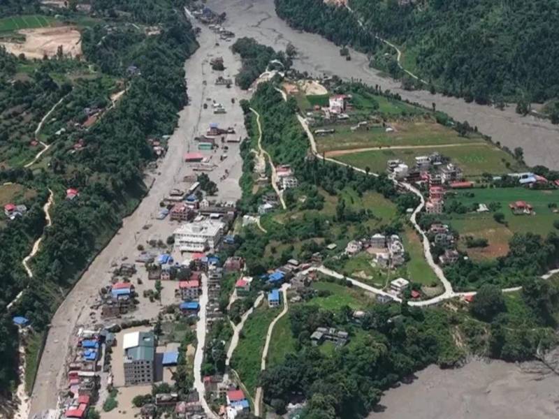 Imagen de las inundaciones en Nepal.