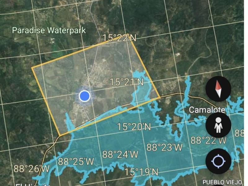 De acuerdo a las imágenes del polígono de afectación, los pobladores de Quimistán aseguran que muchas partes urbanas se verán afectadas con el embalse y que lo único que los separará del agua, en partes, será la carretera.
