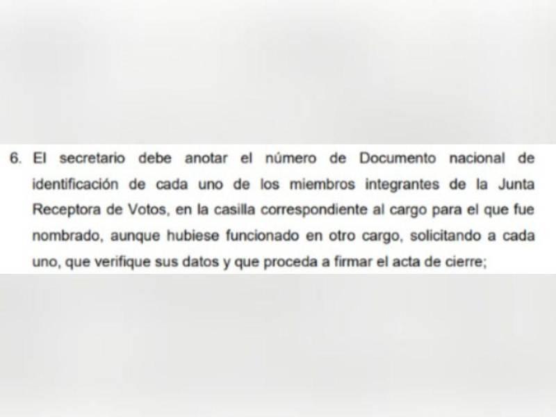 Captura de pantalla al numeral 6 del artículo 270 de la Ley Electoral.