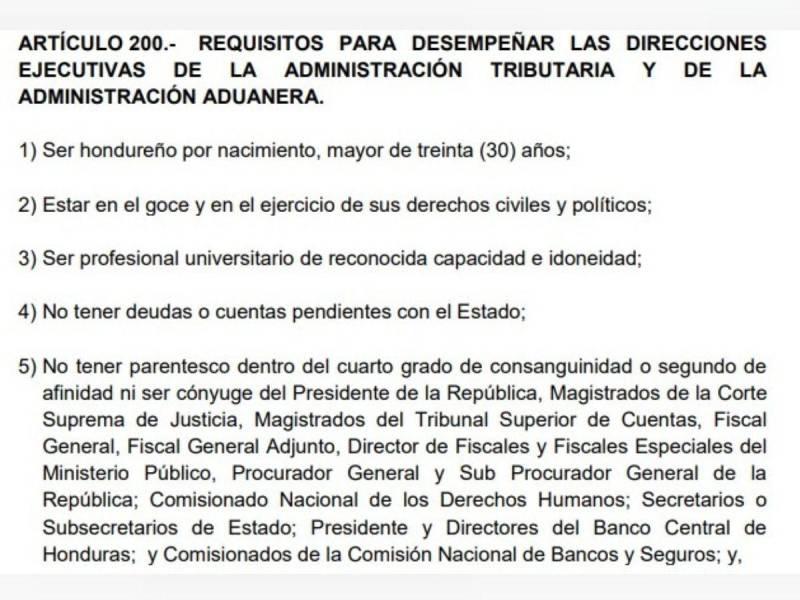 Captura de pantalla al artículo 200 del Código Tributario.