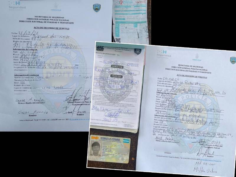 Actas de decomiso y documentación oficial bajo revisión.
