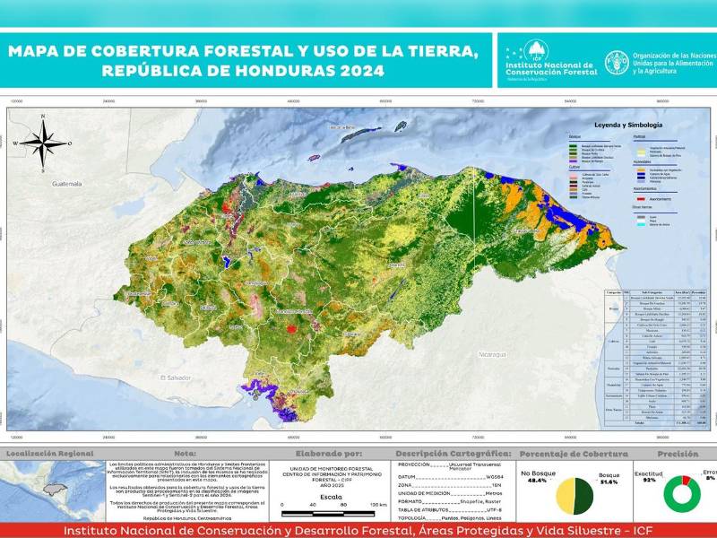 El mapa se desarrolló con una precisión del 92%, integrando tecnología satelital avanzada y metodologías internacionales.