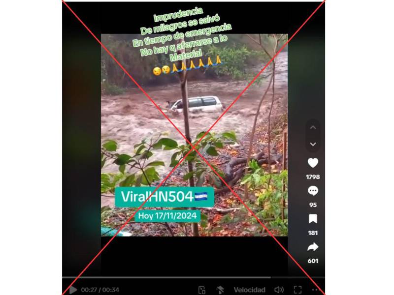 Captura de pantalla a una publicación de TikTok hecha el 21 de noviembre de 2024.