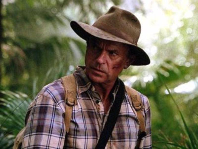 El actor Sam Neil en su participación en Jurassic Park.