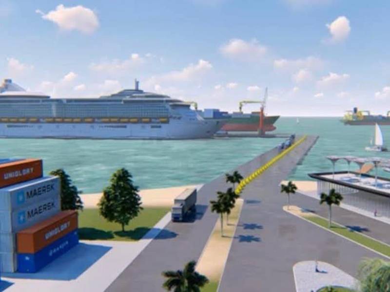 Render de cómo se vería el nuevo muelle de llegar a concretarse la obra.