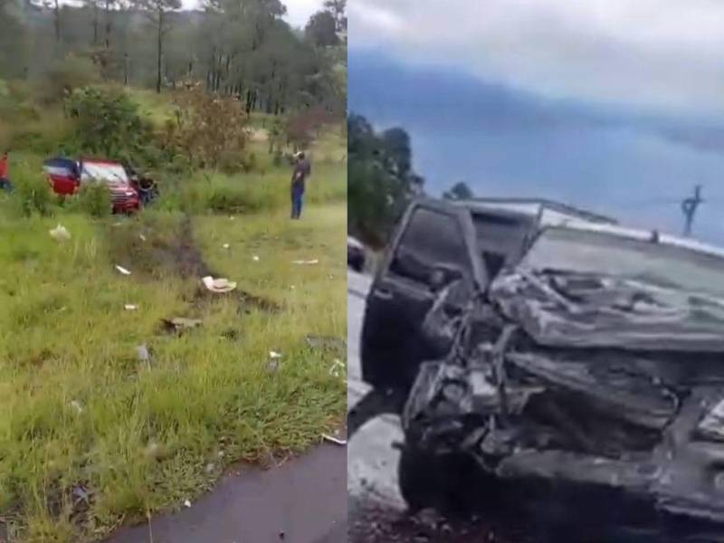 Vista de la escena del accidente en la carretera hacia Zambrano, Francisco Morazán.