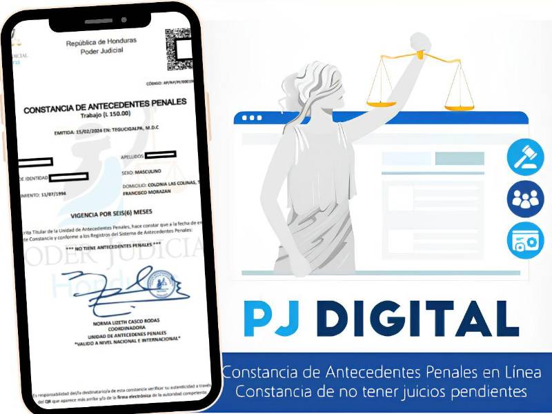 El Poder Judicial permite solicitar y pagar en línea la constancia de antecedentes penales, que luego puede descargarse en formato PDF.