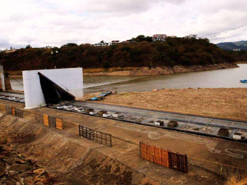 Estado actual del embalse de la represa Los Laureles de Tegucigalpa.
