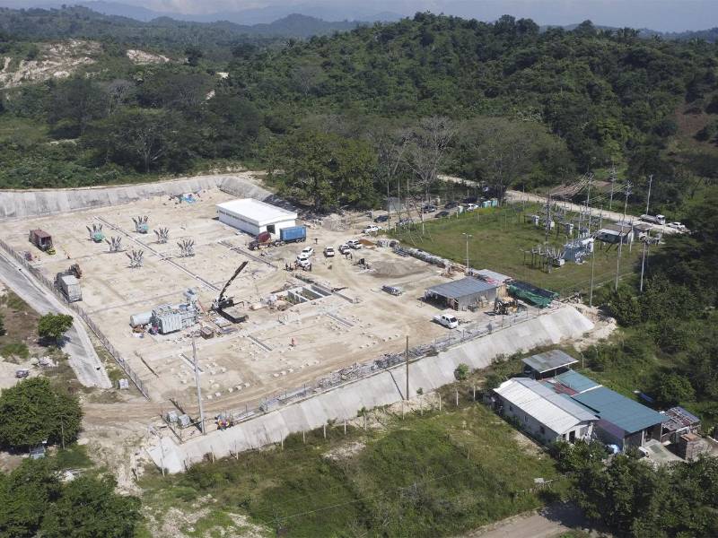 Vista aérea de los predios donde se ubica la subestación La Victoria en Choloma.