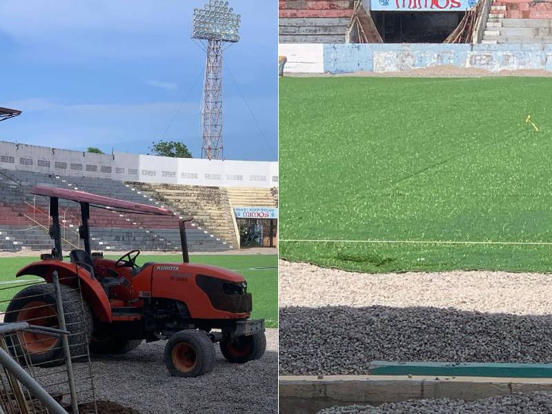 El estadio Ceibeño sigue avanzando en sus trabajos de la nueva grama que tendrá de primer nivel. Ya fue instalada la carpeta híbrida.