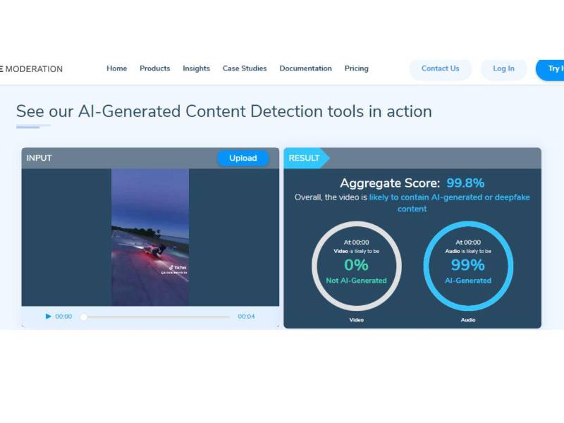 Captura de pantalla a los resultados de Hive Moderation hecha el 20 de marzo de 2025.