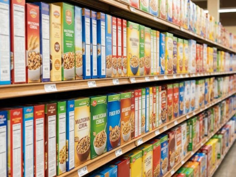 Ilustración sobre la droga oculta en cajas de cereal.