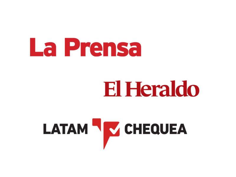 Una ilustración que muestra los logos de LA PRENSA, El Heraldo y Latam Chequea.