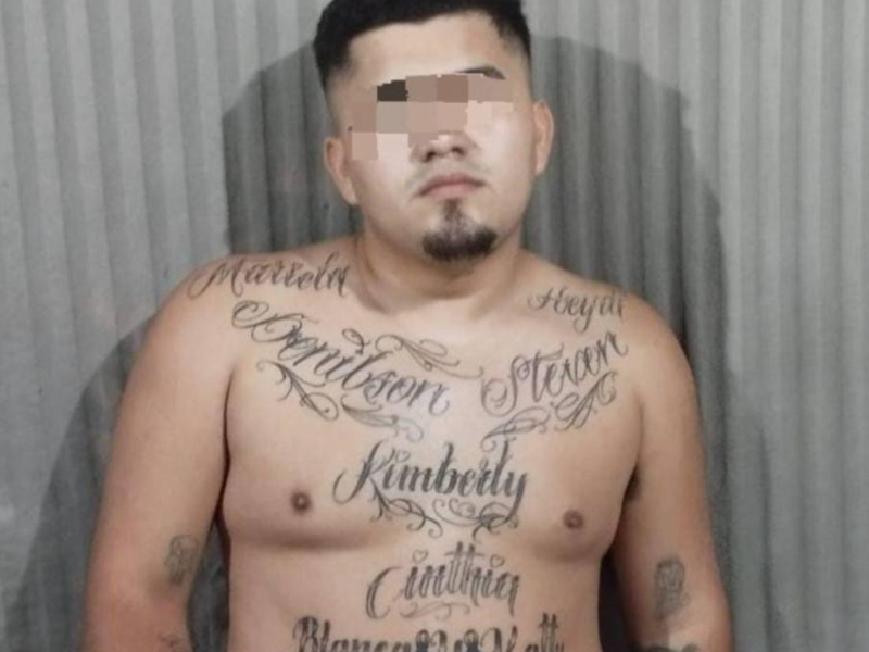 Supuesto miembro de la pandilla 18 identificado por su alías “Bolsa”, de 24 años de edad