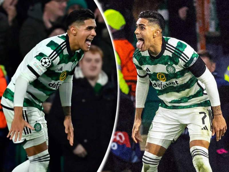 El hondureño Luis Palma celebrando su primer gol con el Celtic en la Champions League.