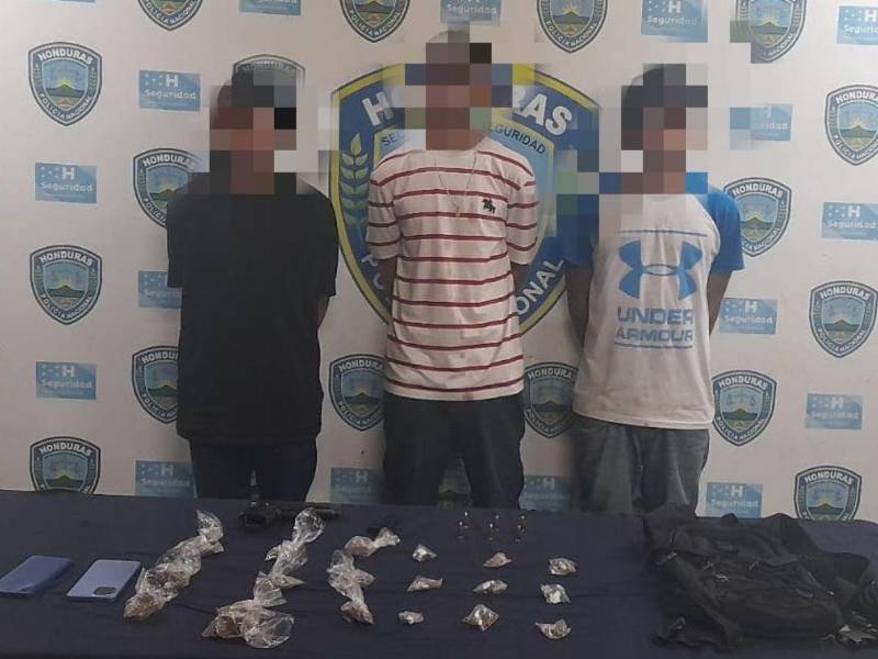 Los sospechosos fueron arrestados en el barrio Cabañas de San Pedro Sula.