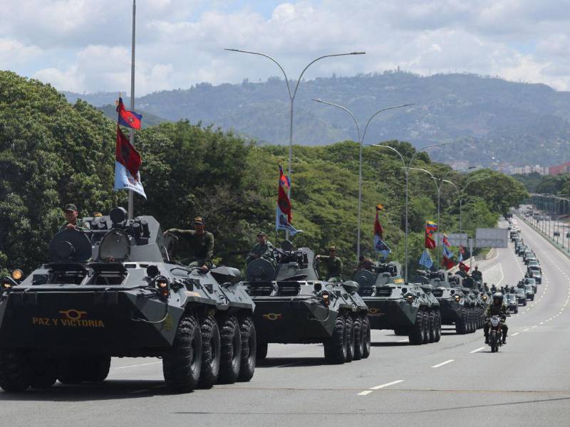 Integrantes de la Dirección General de Contrainteligencia Militar (DGCIM) durante un ejercicio militar el pasado martes en Caracas.