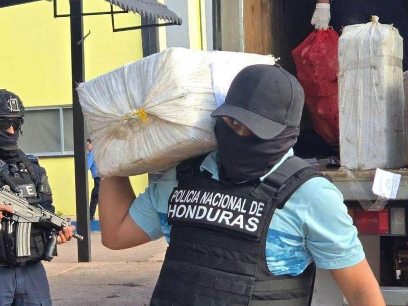 Los 1,240 kilos de cocaína fueron decomisados el pasado 29 de agosto durante un operativo policial en El Progreso, Yoro.