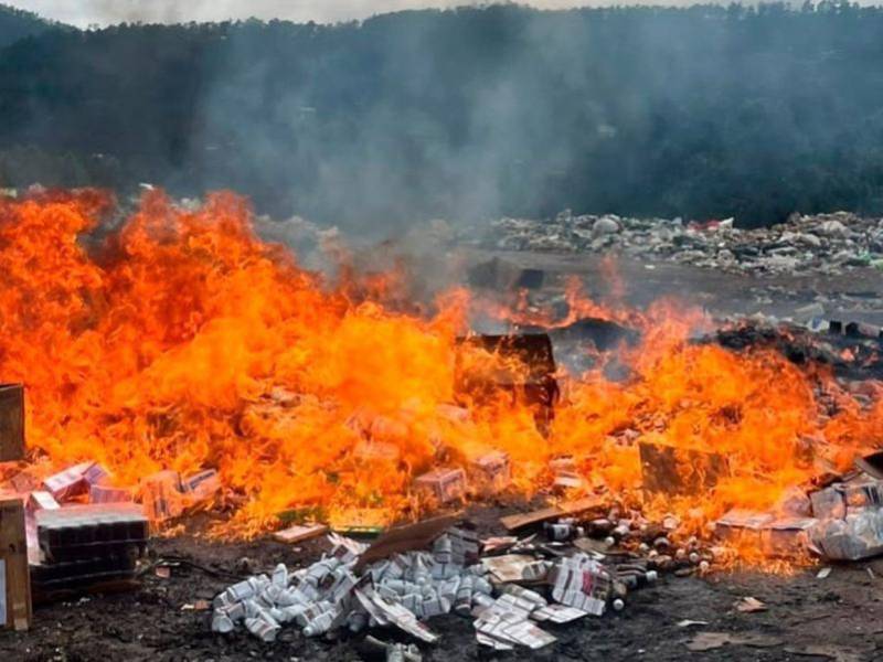 El Ministerio Público informó en su cuenta de X de la quema de evidencia.