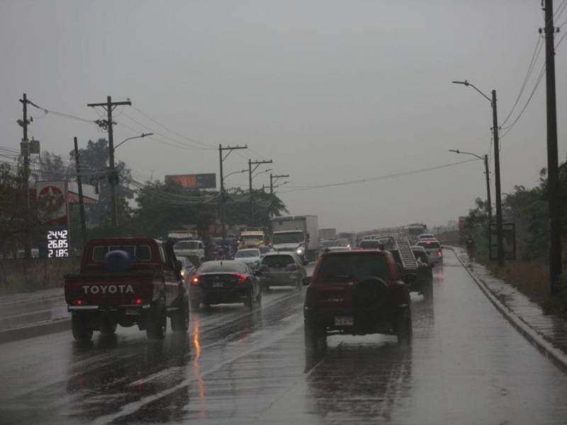 Lluvias en el centro de Tegucigalpa.