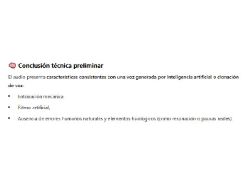 Captura de pantalla a los resultados obtenidos por ChatGPT.
