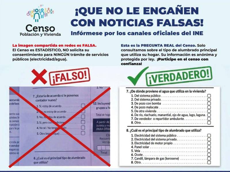 El censo ha generado una gran cantidad de información falsa. Las autoridades recomiendan informarse por fuentes oficiales y los medios de comunicación reconocidos del país.