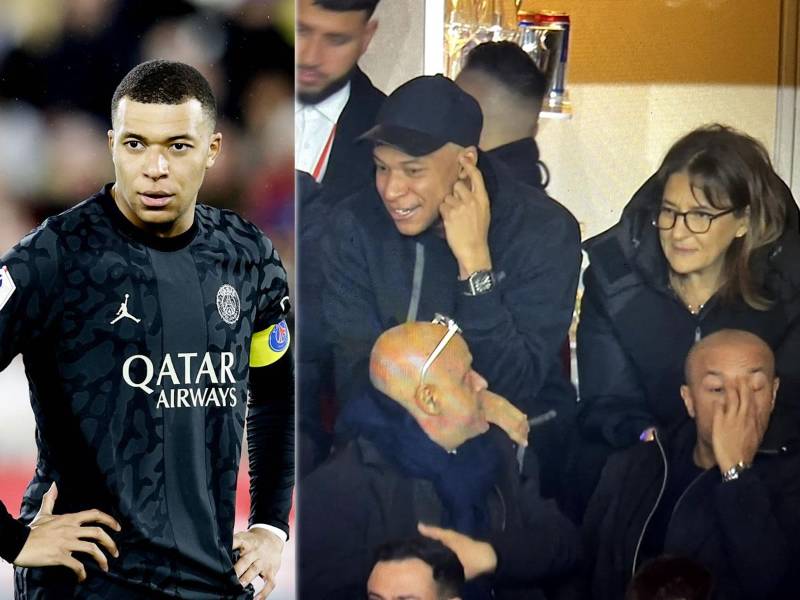 Luis Enrique volvió a sustituir a Mbappé y el jugador francés se va al palco con su madre.