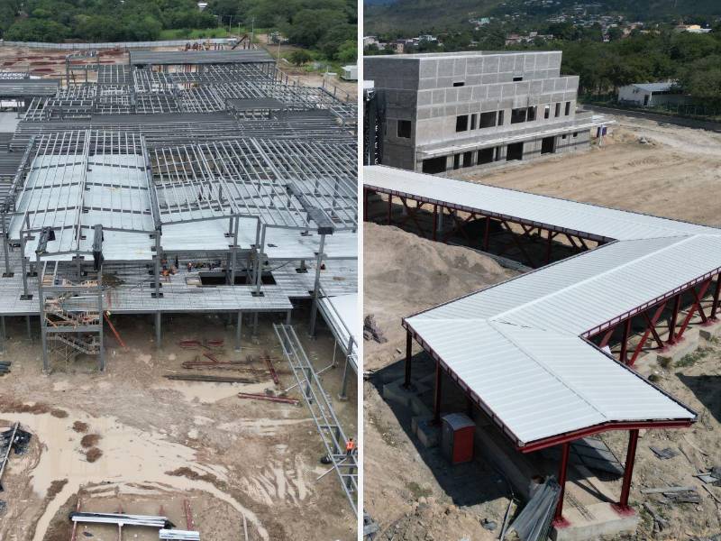La suspensión de las obras de tres hospitales públicos abrió una nueva etapa en la investigación: ahora la atención se concentra en los contratos, los montos y las razones que llevaron a frenar la ejecución de los proyectos de Santa Bárbara, Ocotepeque y Salamá, Olancho. En la foto, cómo lucían los hospitales de Santa Bárbara y Ocotepeque en noviembre de 2025. El más avanzado es el de Ocotepeque.