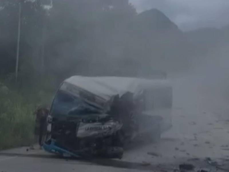 Vidta de la escena del accidente en Trinidad, Copán.