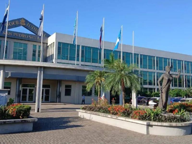 Imagen de las instalaciones de los juzgados en San Pedro Sula.