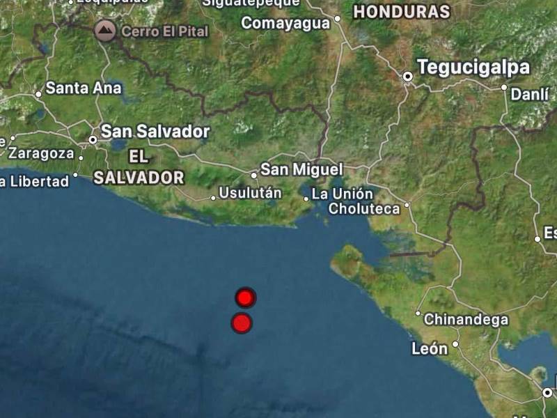 El epicentro del sismo se ubicó a 70 kilómetros de Chirilagua, El Salvador.