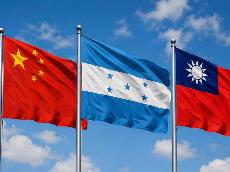 Honduras aparece entre China y Taiwán en una representación simbólica de las relaciones diplomáticas y comerciales en evaluación por el país centroamericano.