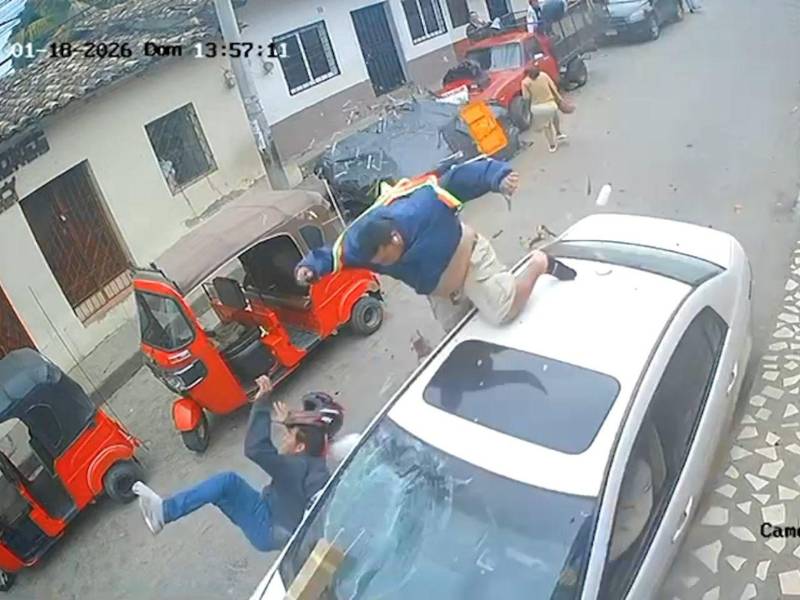 Captura de video del accidente en el mercado de Gracias, Lempira.