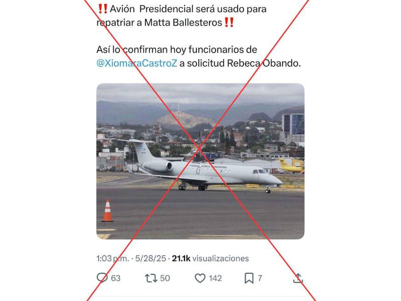 Captura de pantalla a una publicacion de X hecha el 29 de mayo de 2025.